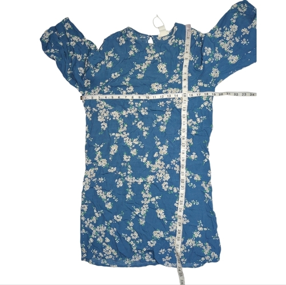 New H&M x GP & J Baker Collaboration Flare Bell Sleeve Floral Dress Women Size 6 - Picture 5 of 8
